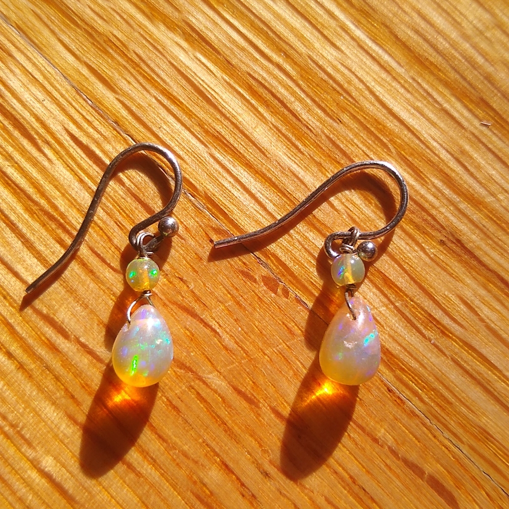 Gorgeous fire opal teardrop earrings